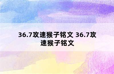 36.7攻速猴子铭文 36.7攻速猴子铭文